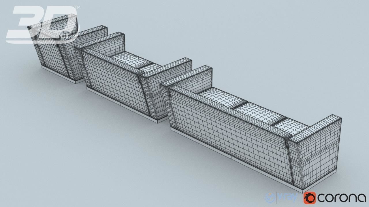 Harper seater set 3D model_6