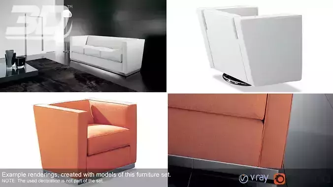 Harper seater set 3D model