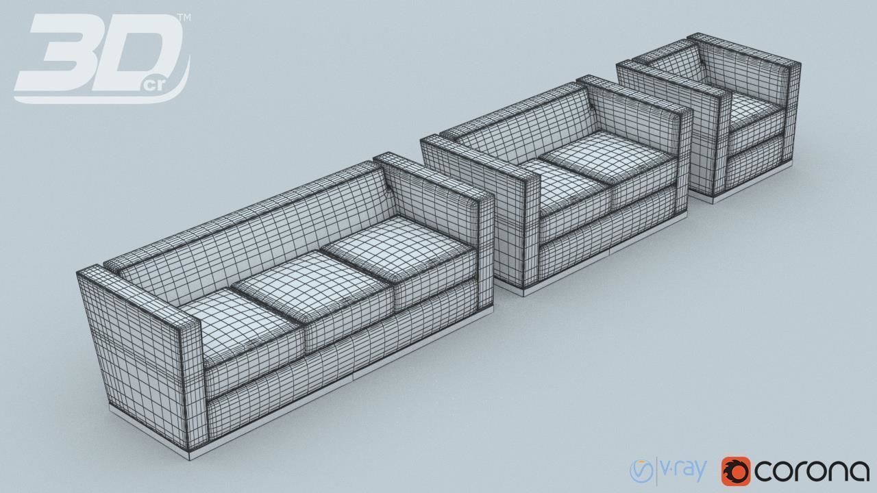 Harper seater set 3D model_4