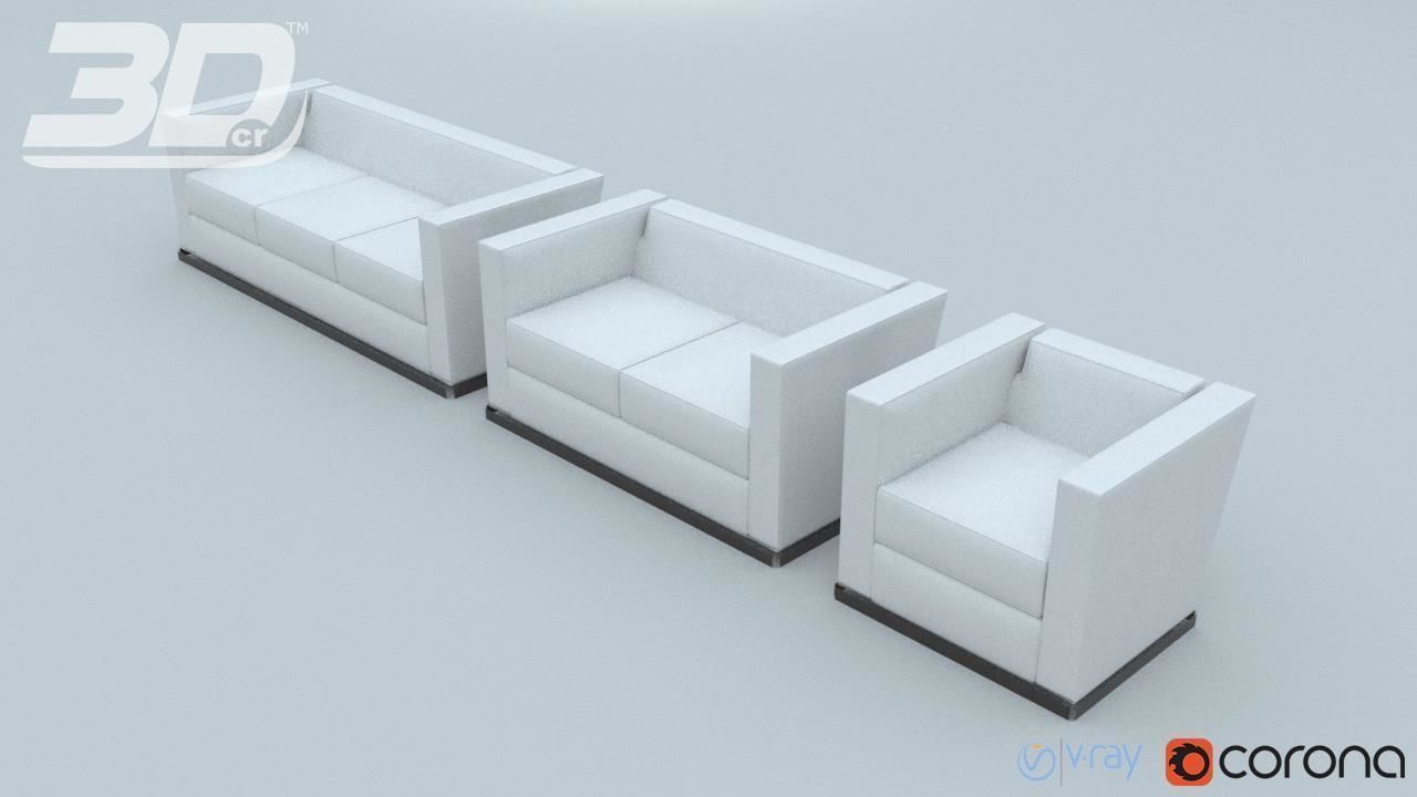 Harper seater set 3D model_1