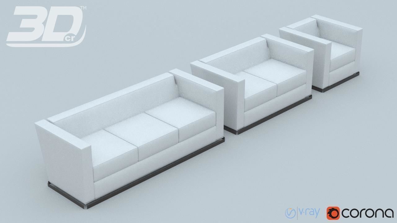 Harper seater set 3D model_3