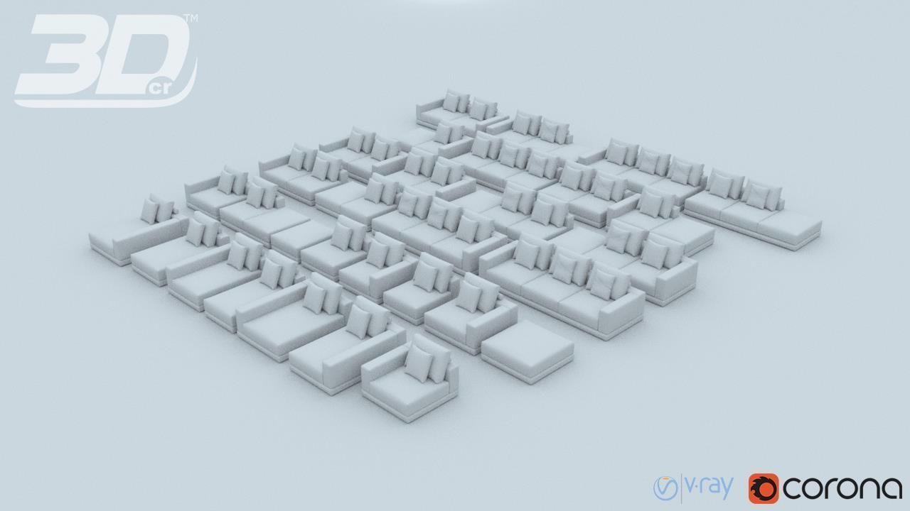 Paskel Sofa Modular Set 3D model_1