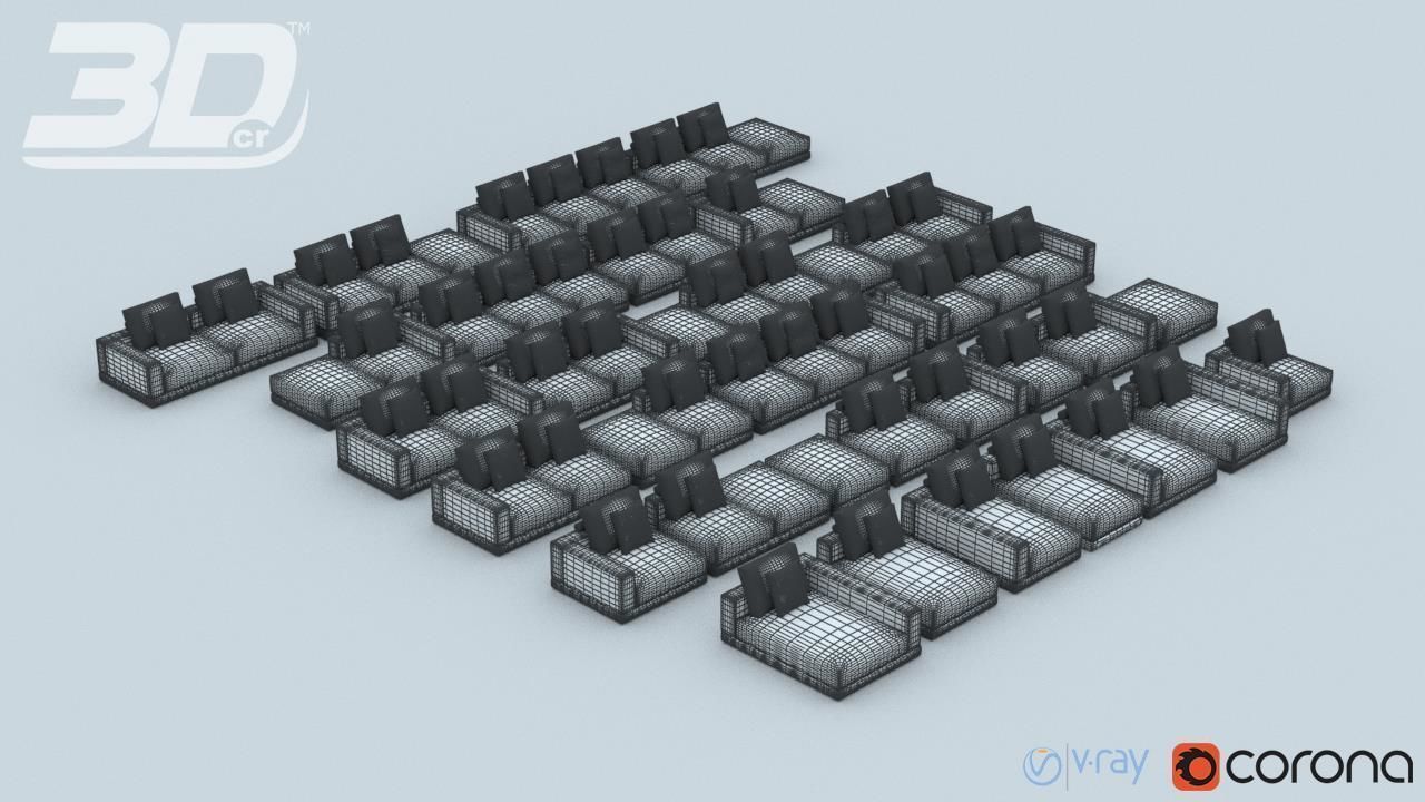 Paskel Sofa Modular Set 3D model_4
