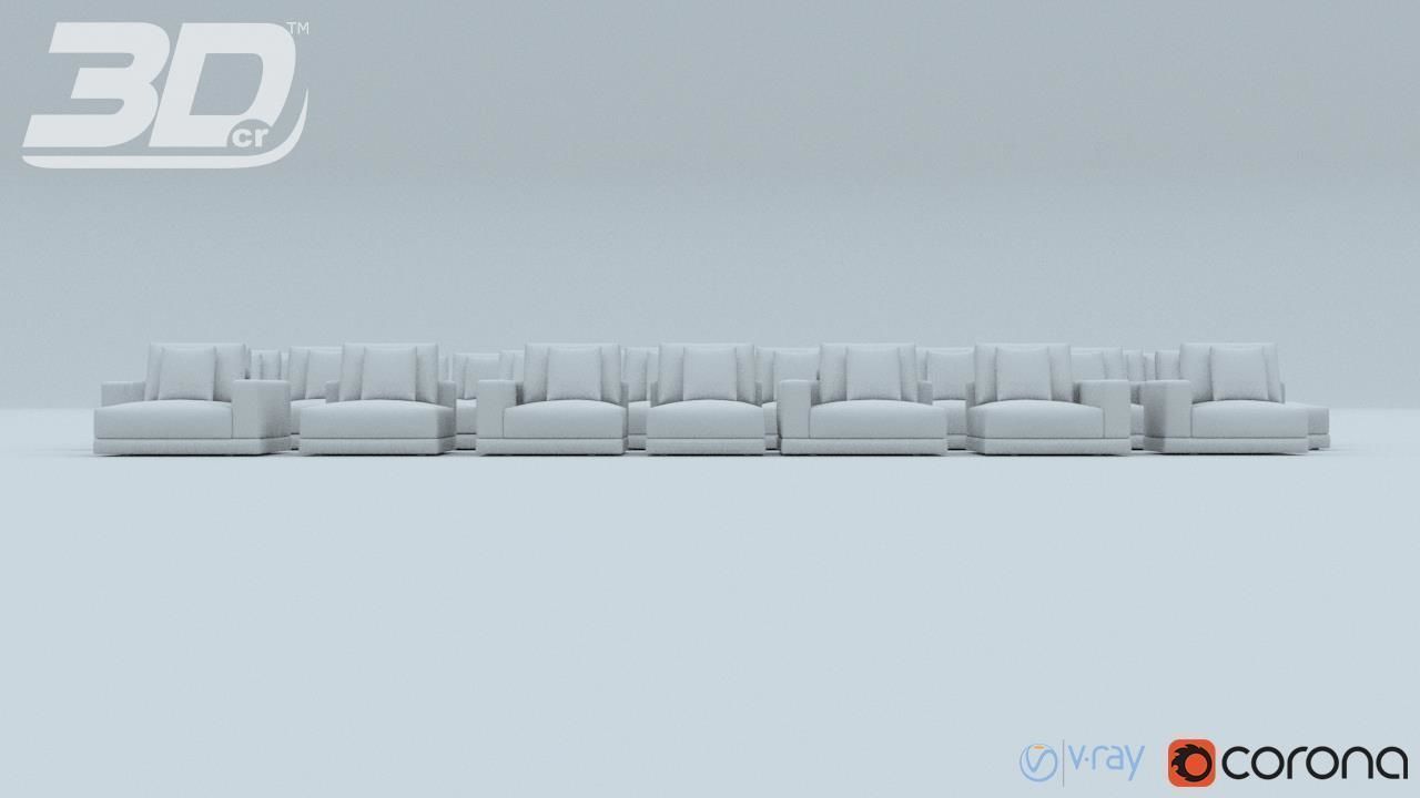 Paskel Sofa Modular Set 3D model_9