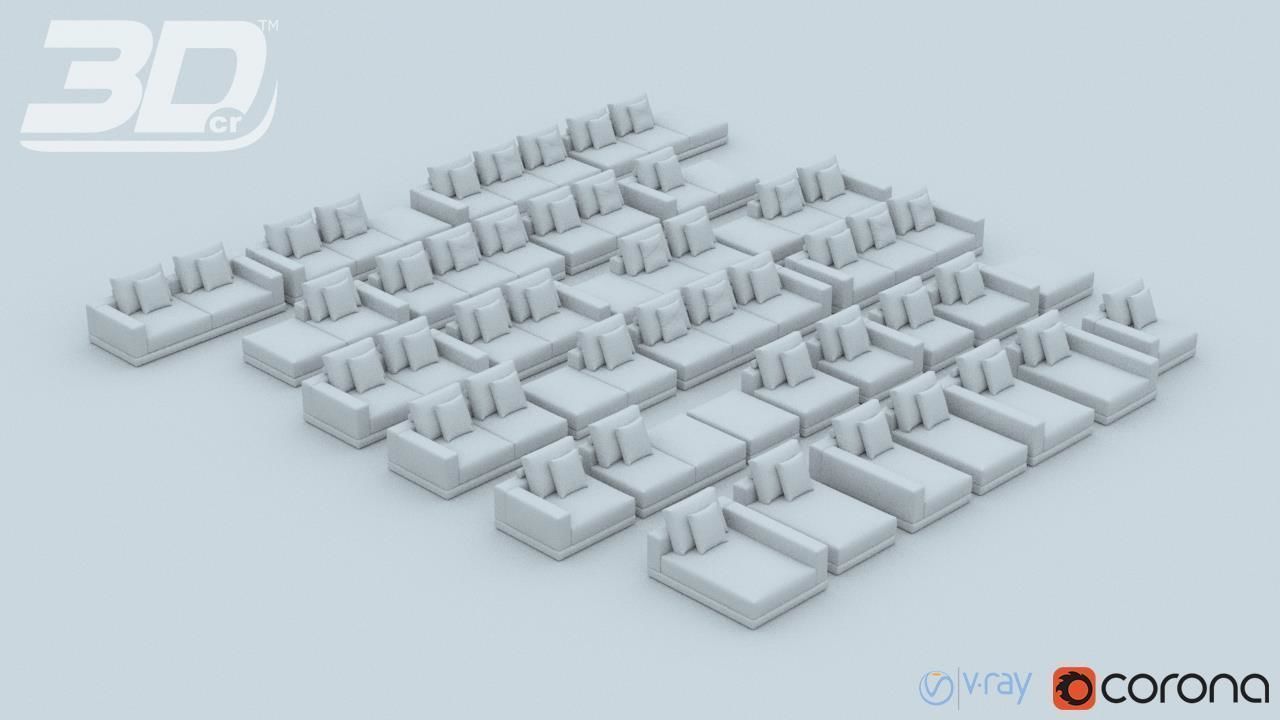 Paskel Sofa Modular Set 3D model_3