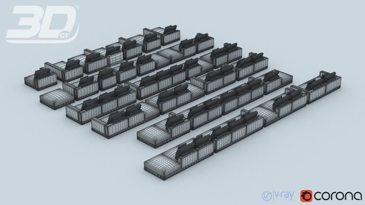 Paskel Sofa Modular Set 3D model_8