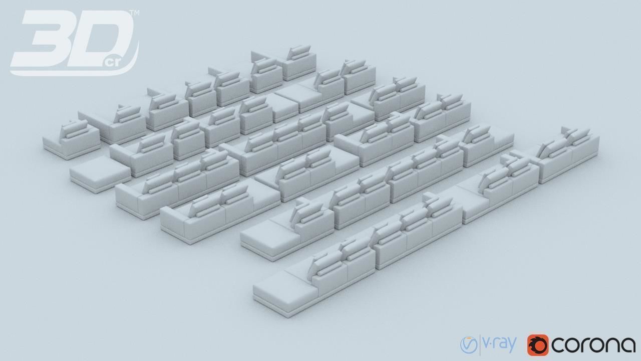 Paskel Sofa Modular Set 3D model_7