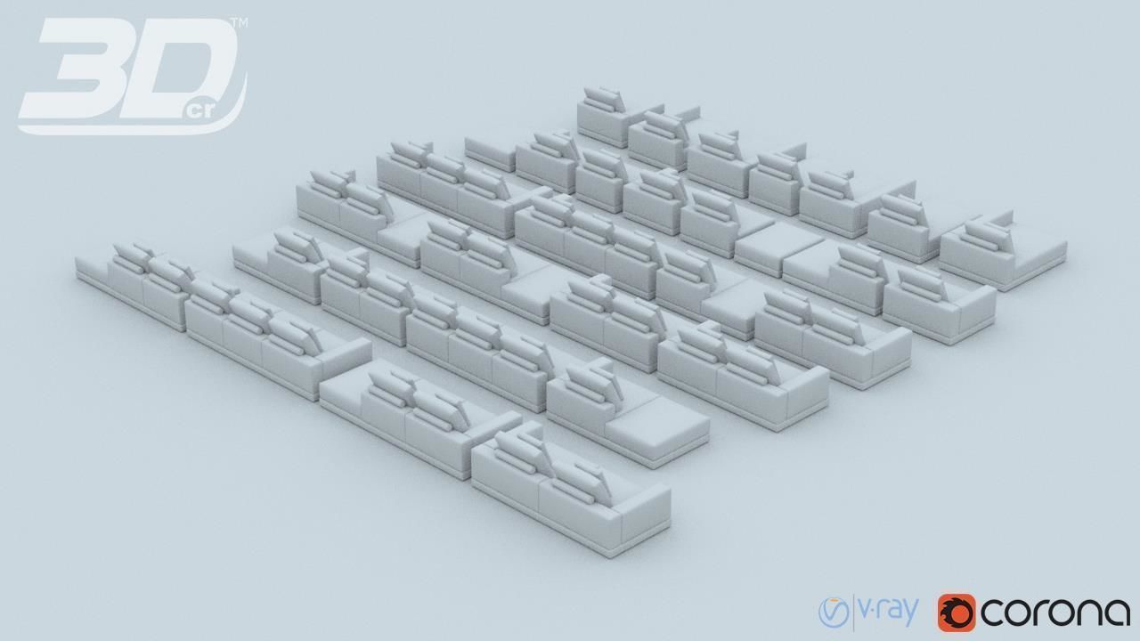 Paskel Sofa Modular Set 3D model_5