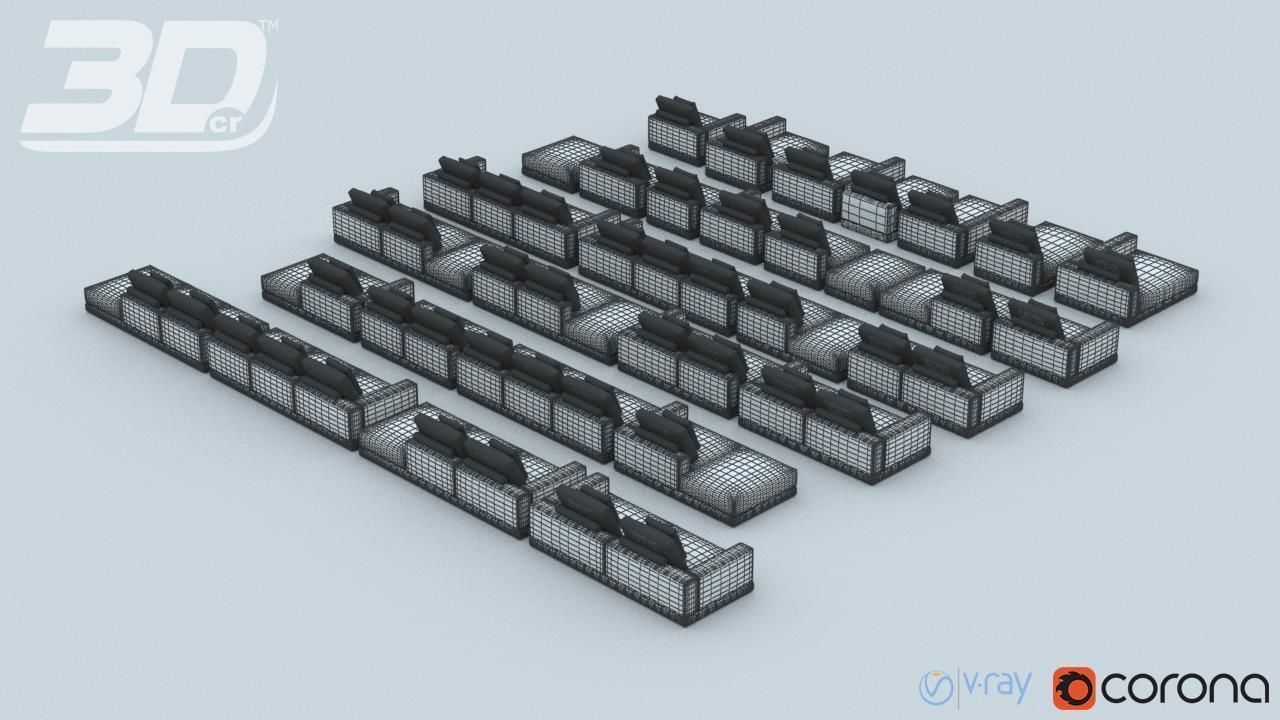 Paskel Sofa Modular Set 3D model_6