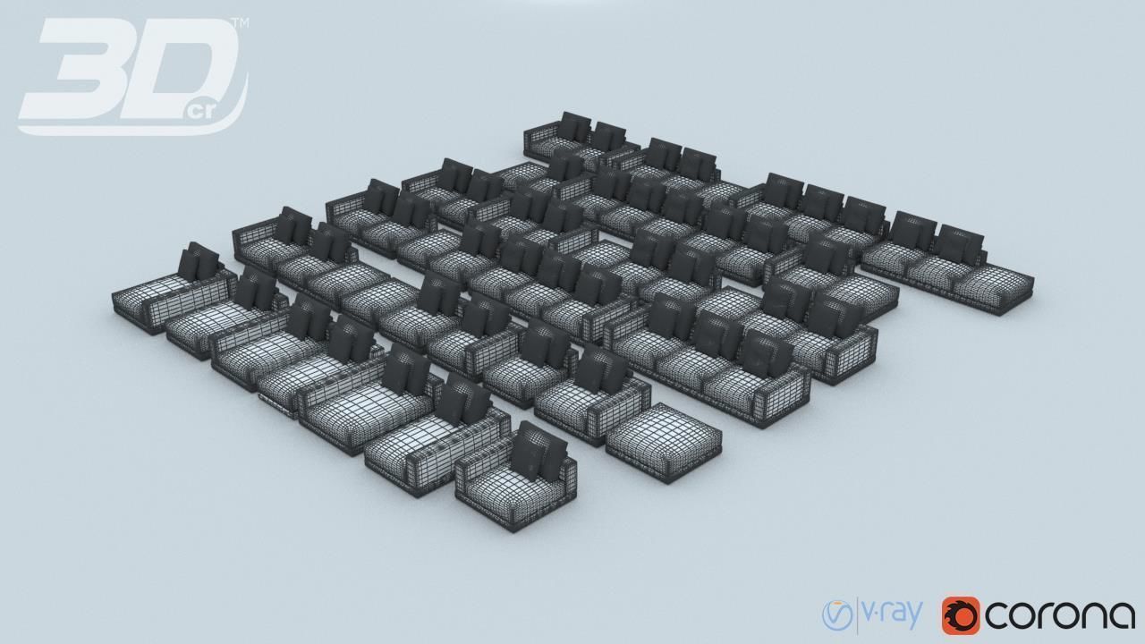 Paskel Sofa Modular Set 3D model_2