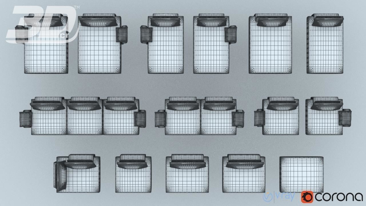 Olinda Sofa Modular Set 3D model_14