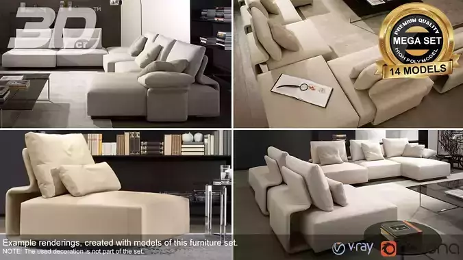 Olinda Sofa Modular Set 3D model