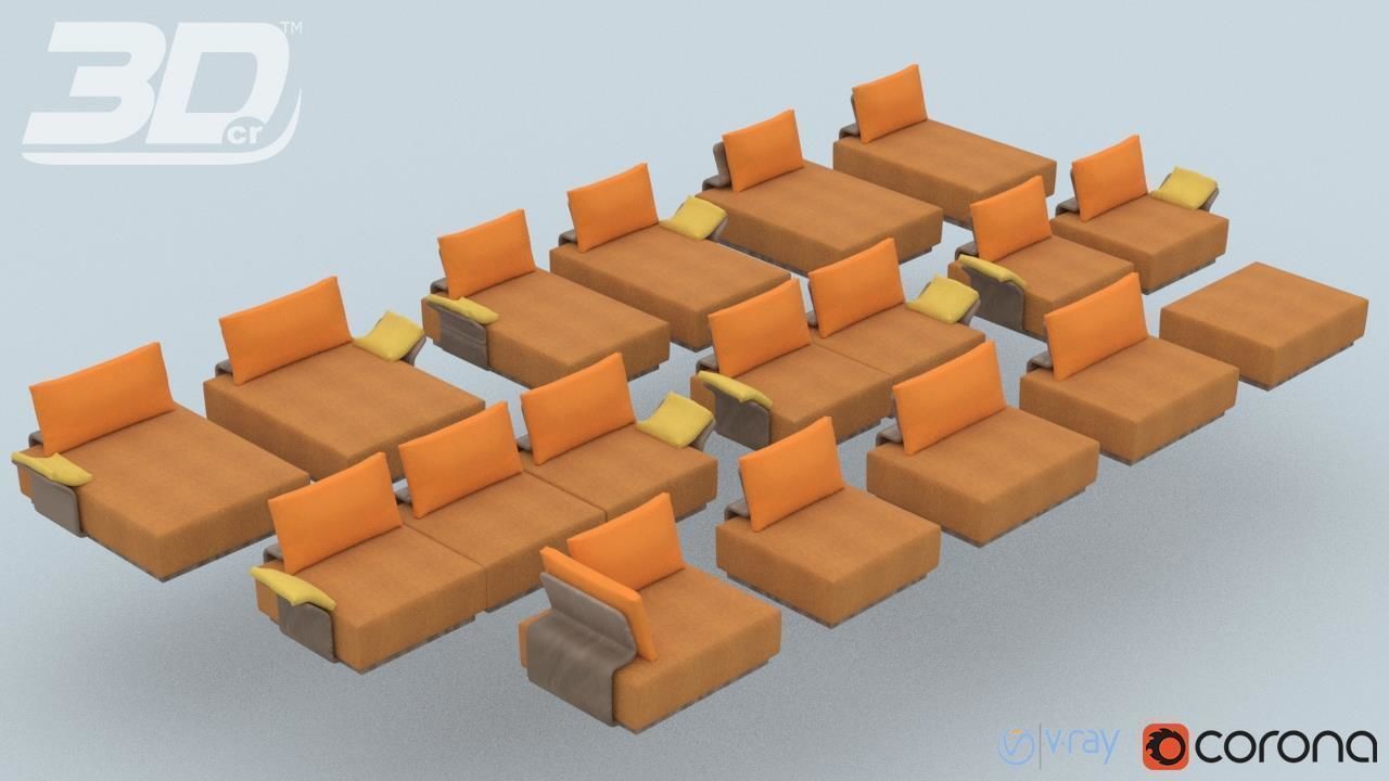 Olinda Sofa Modular Set 3D model_3