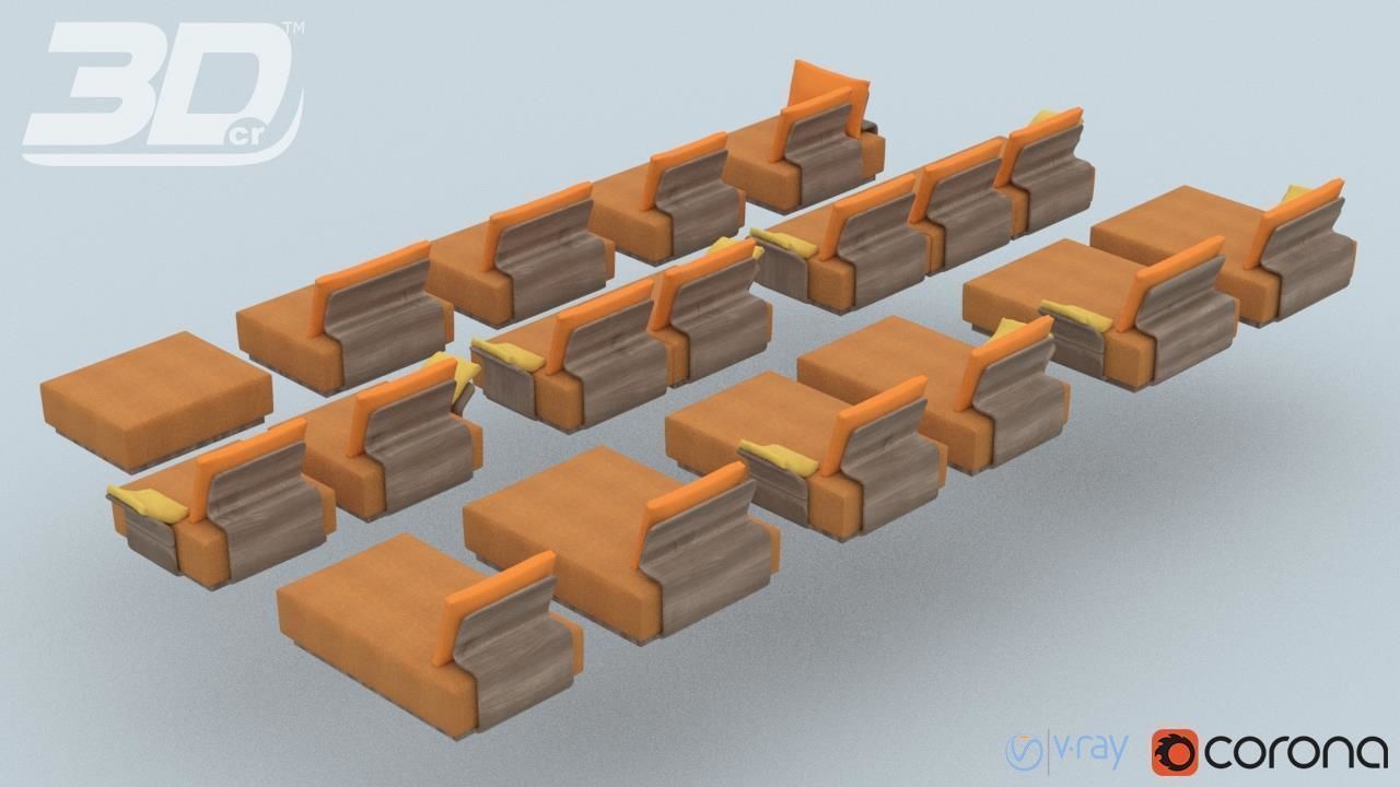 Olinda Sofa Modular Set 3D model_7