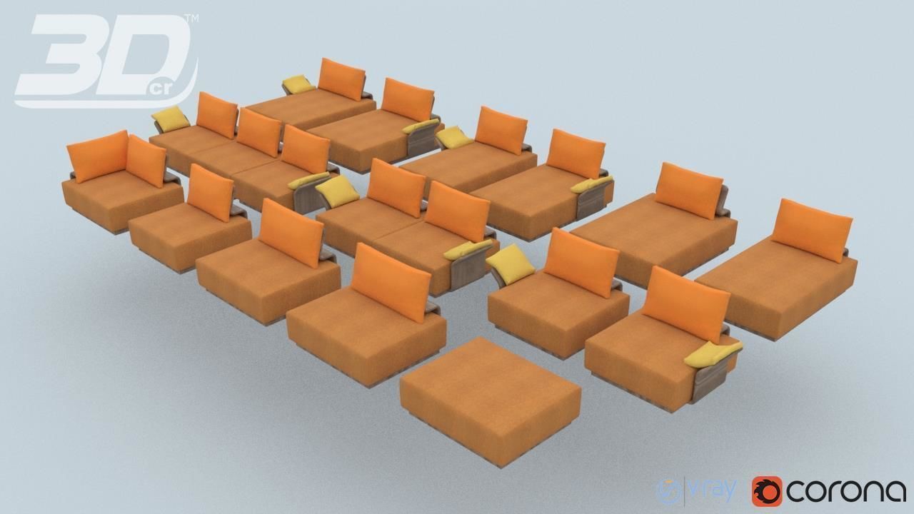Olinda Sofa Modular Set 3D model_1