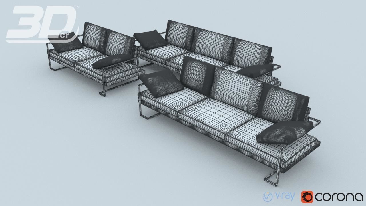 Nesso Sofa Set 3D model_2