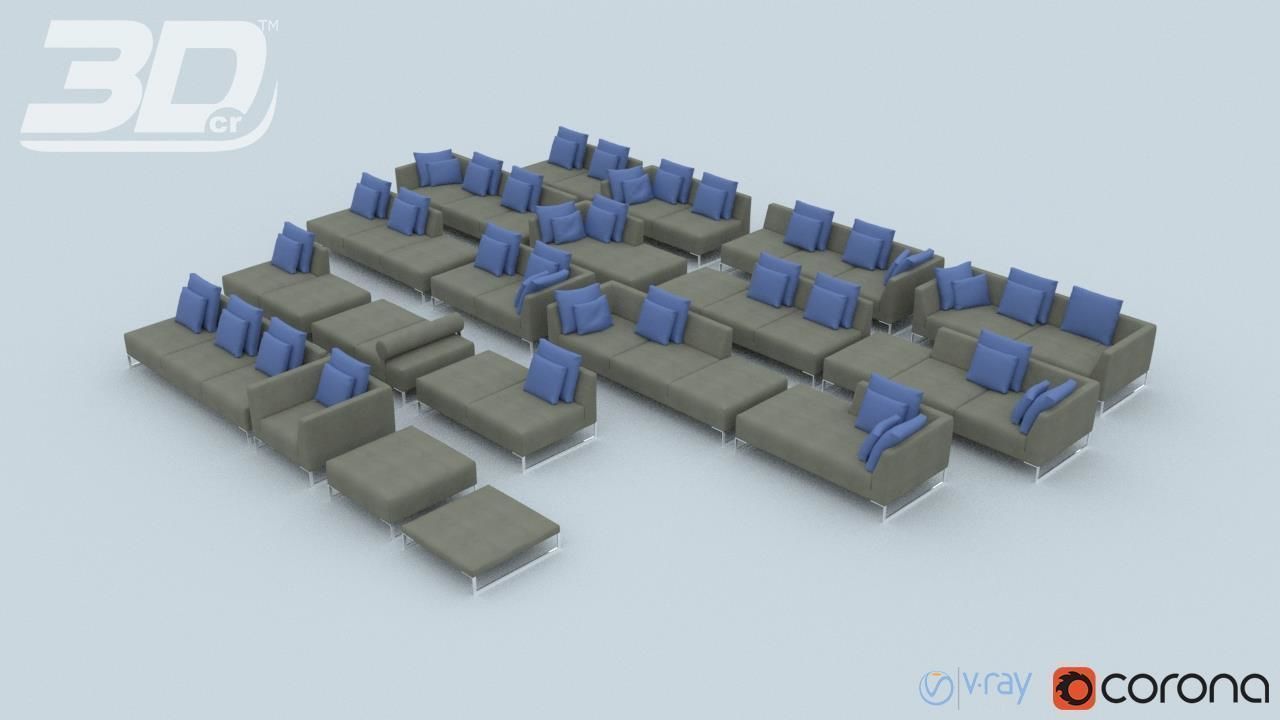 Minha Sofa Modular Set 3D model_1