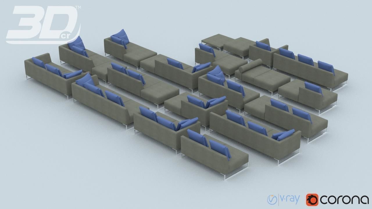 Minha Sofa Modular Set 3D model_5