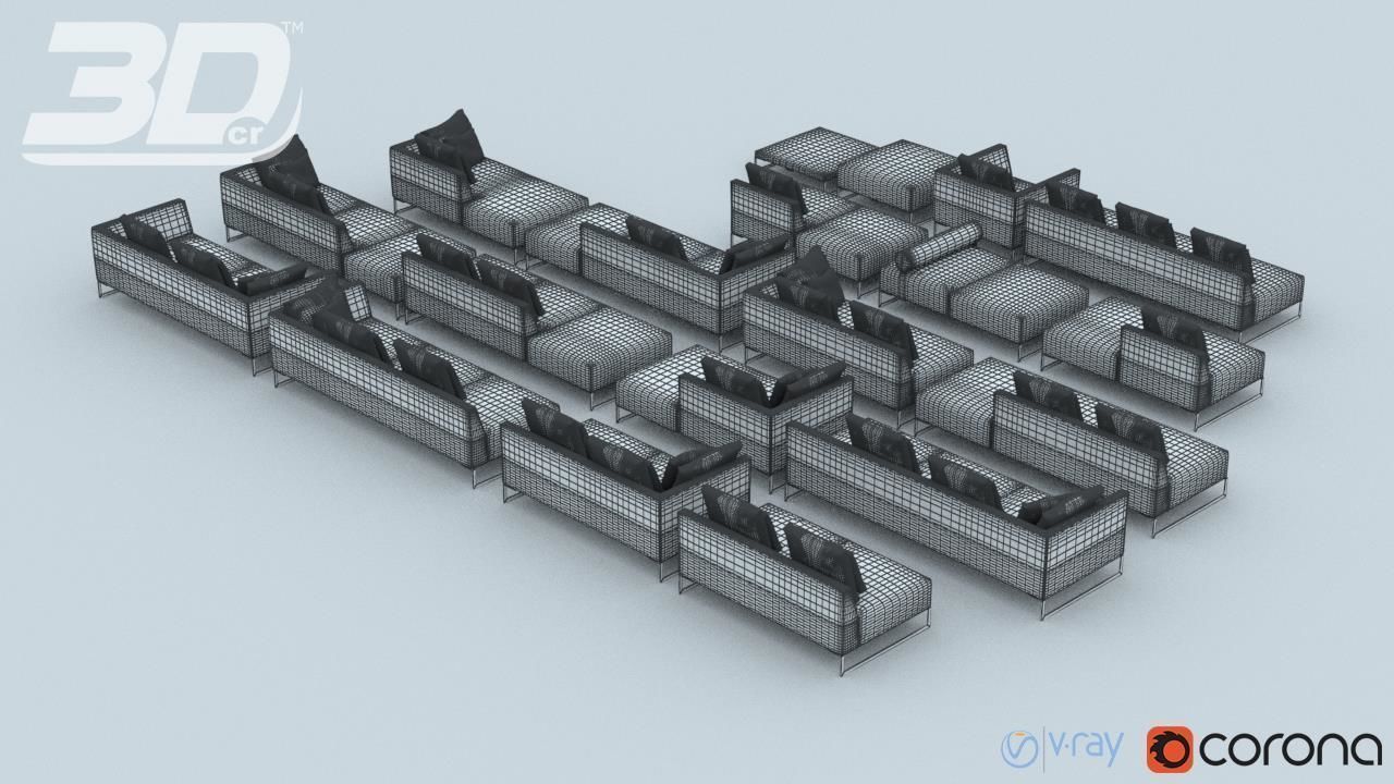 Minha Sofa Modular Set 3D model_6