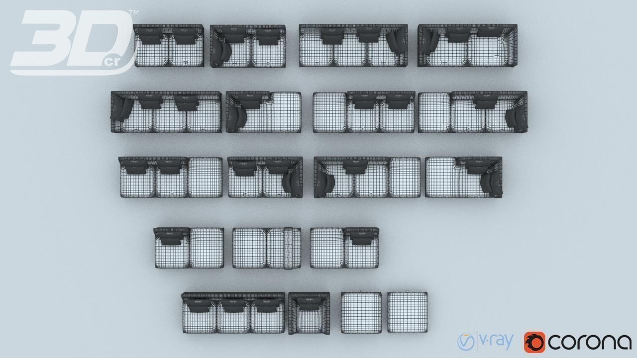 Minha Sofa Modular Set 3D model_14