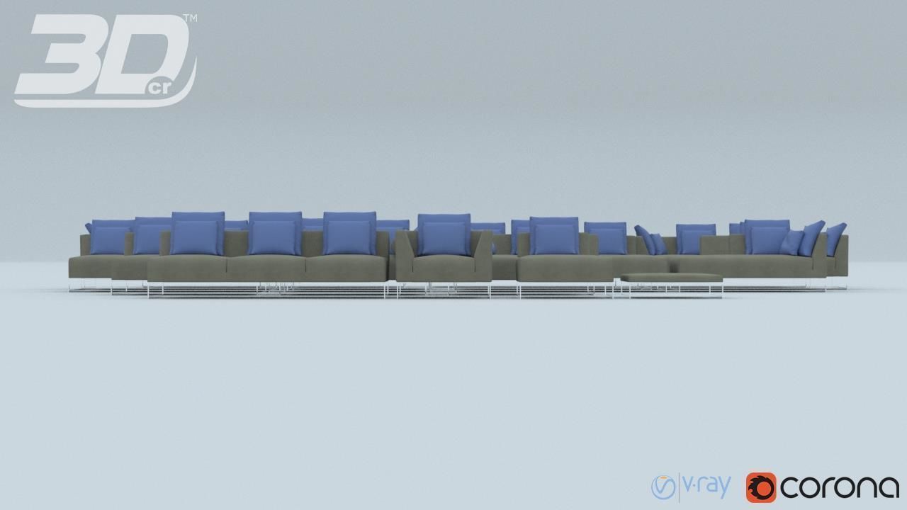 Minha Sofa Modular Set 3D model_9
