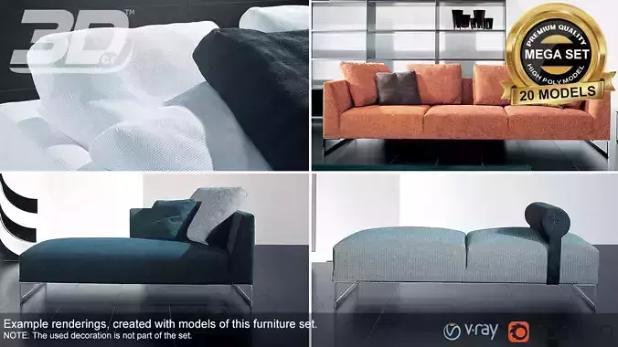 Minha Sofa Modular Set 3D model