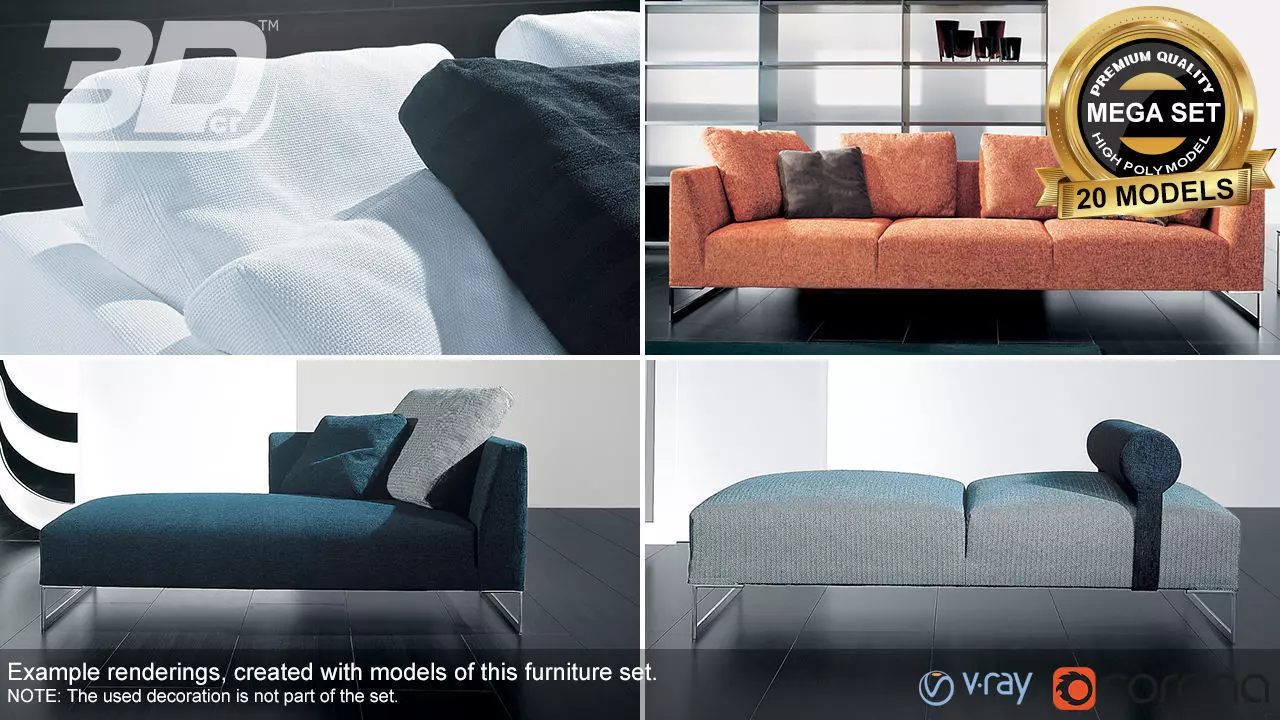 Minha Sofa Modular Set 3D model_0