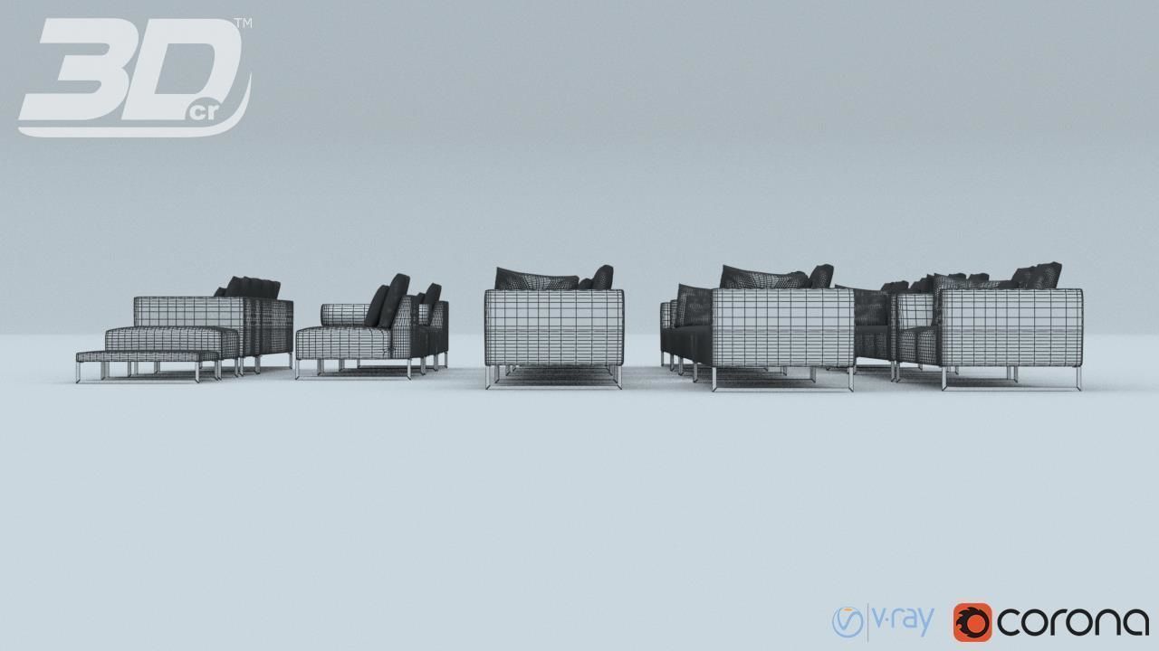 Minha Sofa Modular Set 3D model_12