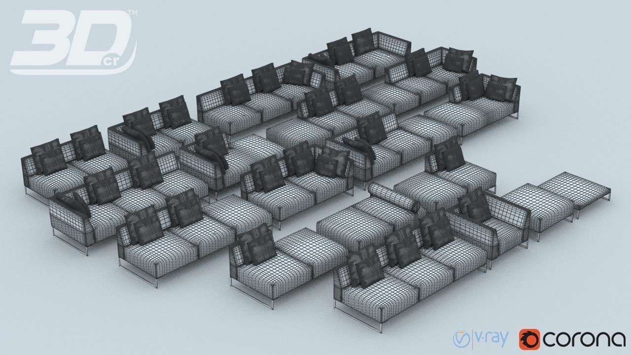 Minha Sofa Modular Set 3D model_4