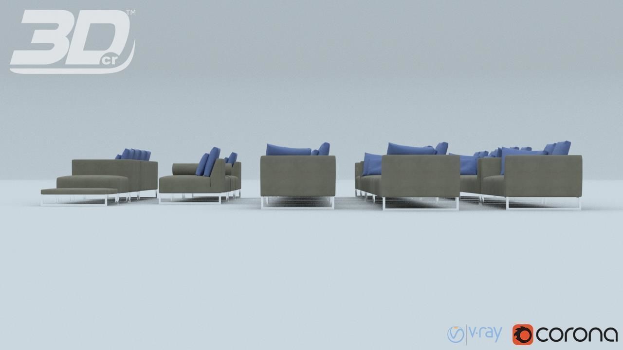 Minha Sofa Modular Set 3D model_11