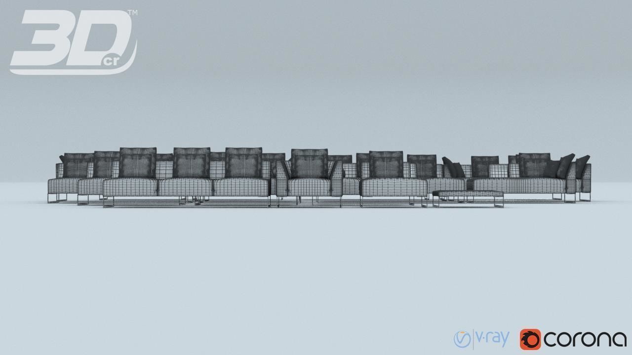 Minha Sofa Modular Set 3D model_10