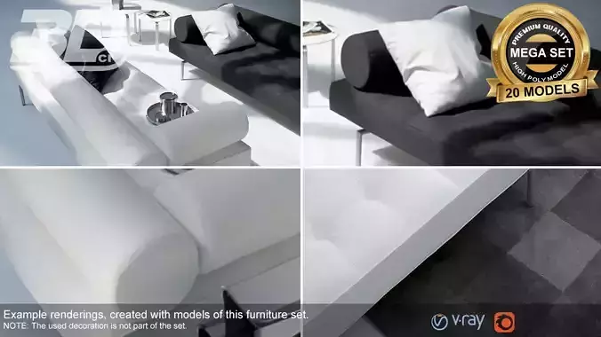 Loxy Sofa Modular Set 3D model