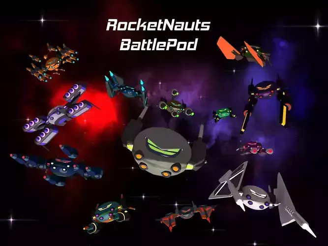 Rocketnauts BattlePod Series Low-poly 3D model