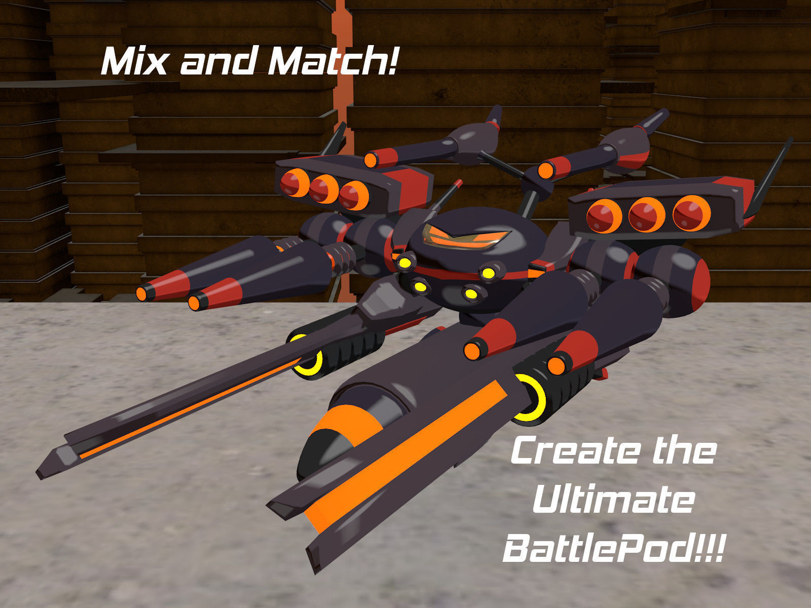 Rocketnauts BattlePod Series Low-poly 3D model_15