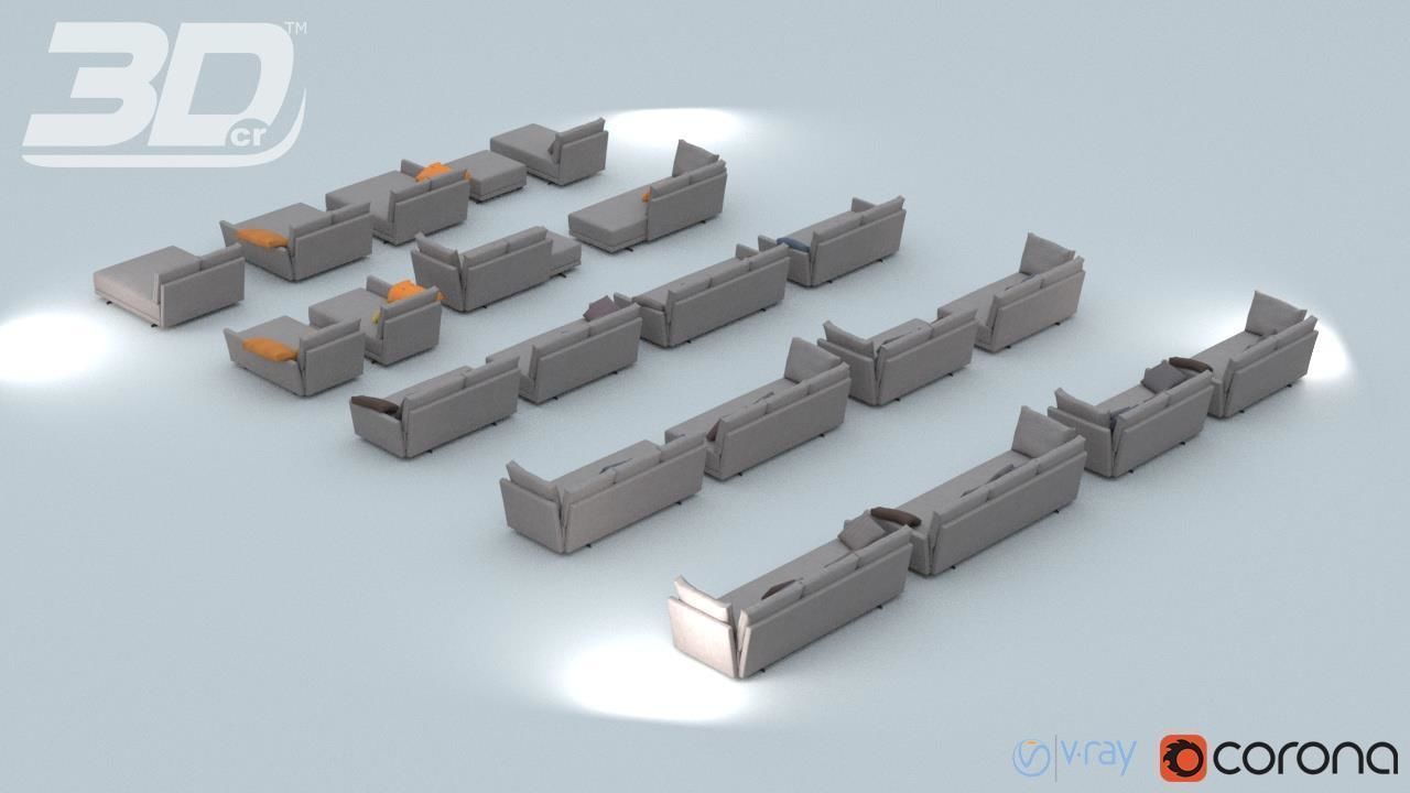 Kagran Sofa Modular Set 3D model_7