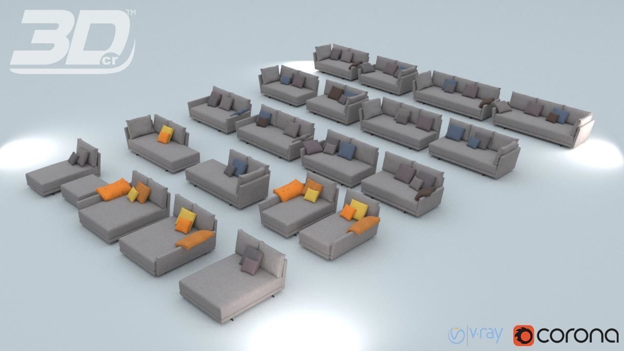 Kagran Sofa Modular Set 3D model_1