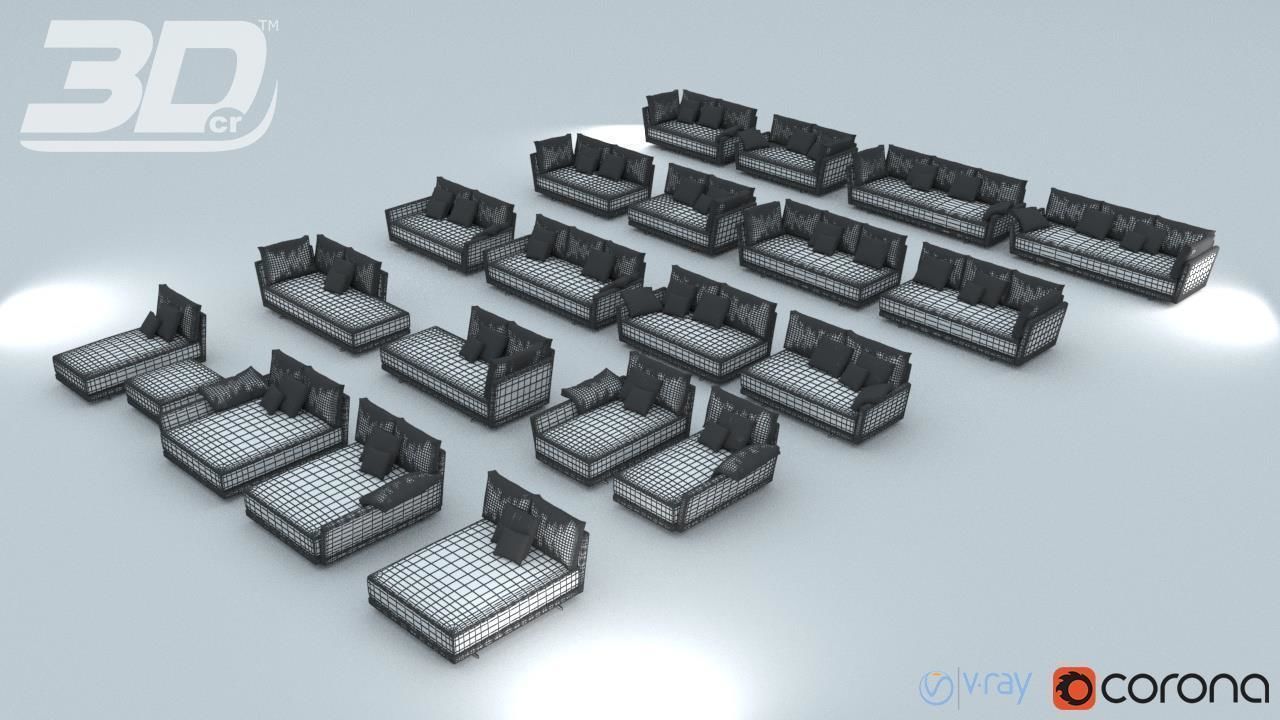 Kagran Sofa Modular Set 3D model_2