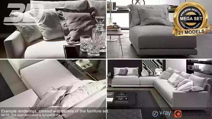 Kagran Sofa Modular Set 3D model