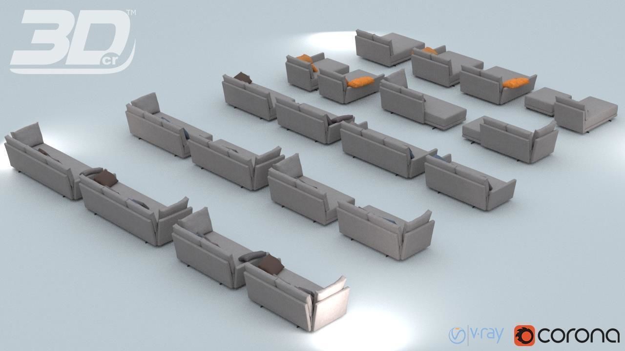 Kagran Sofa Modular Set 3D model_5