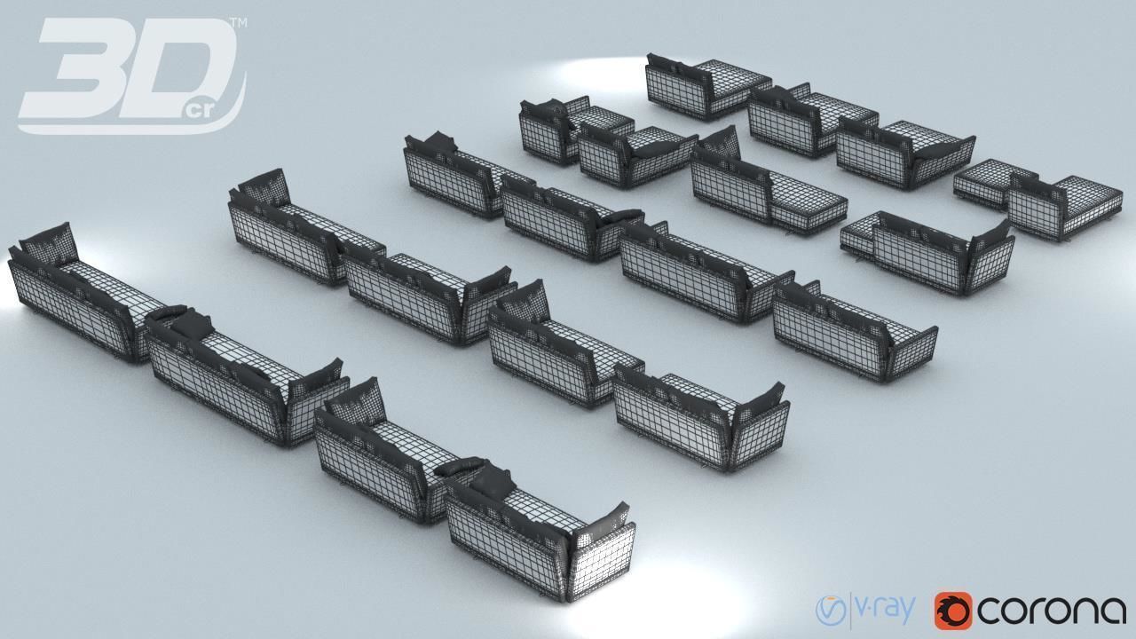 Kagran Sofa Modular Set 3D model_6