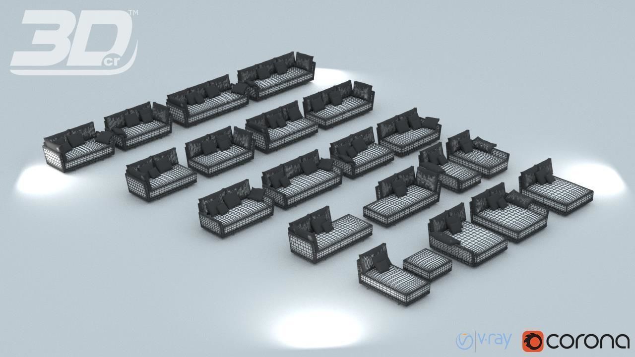 Kagran Sofa Modular Set 3D model_4