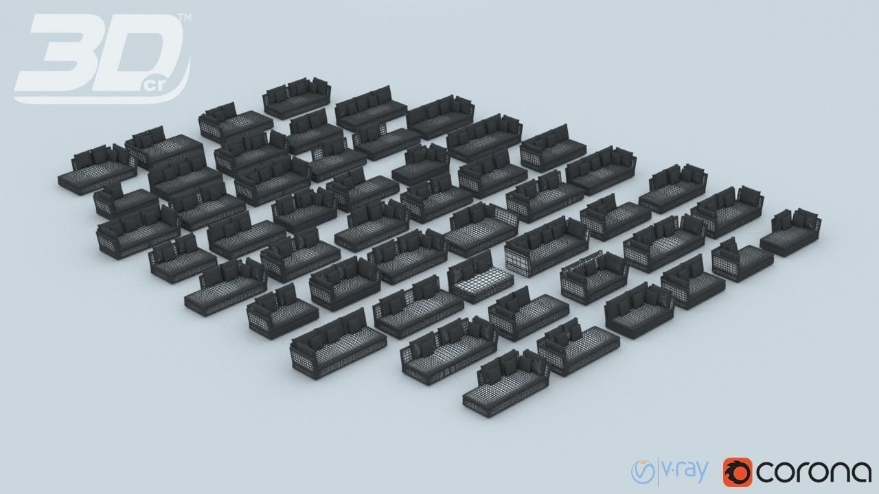 Jonna Sofa Modular Set 3D model_4