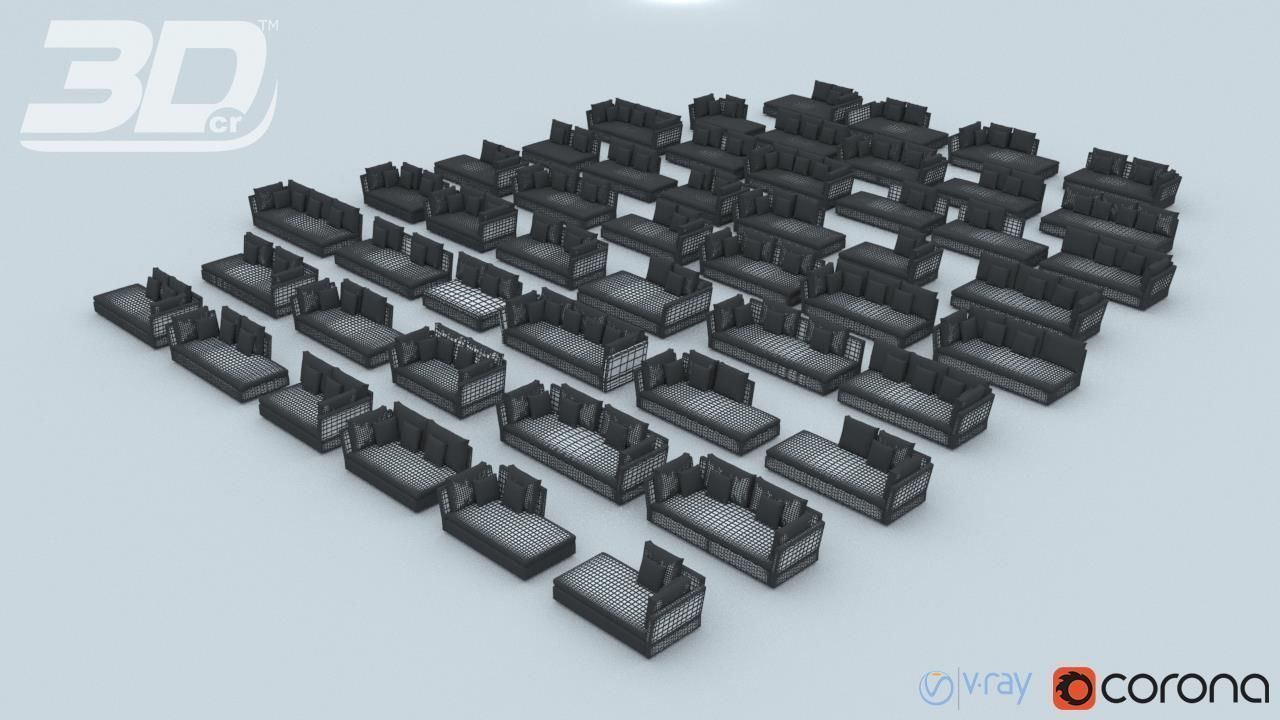 Jonna Sofa Modular Set 3D model_2