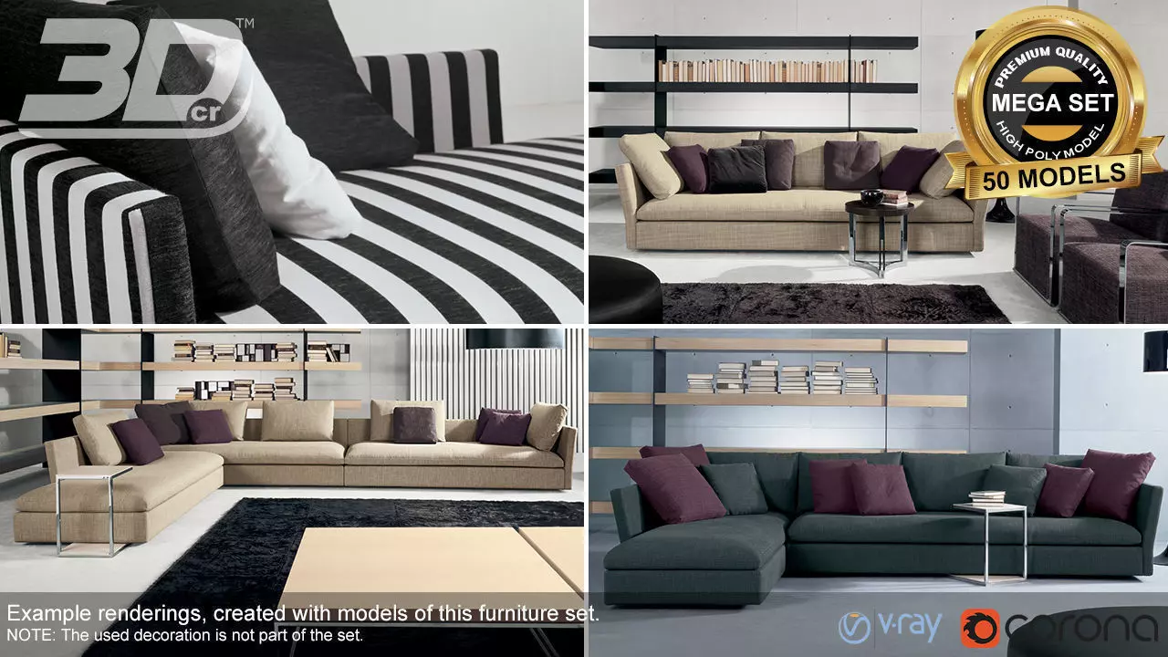 Jonna Sofa Modular Set 3D model_0