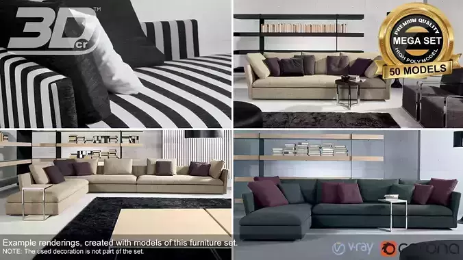 Jonna Sofa Modular Set 3D model