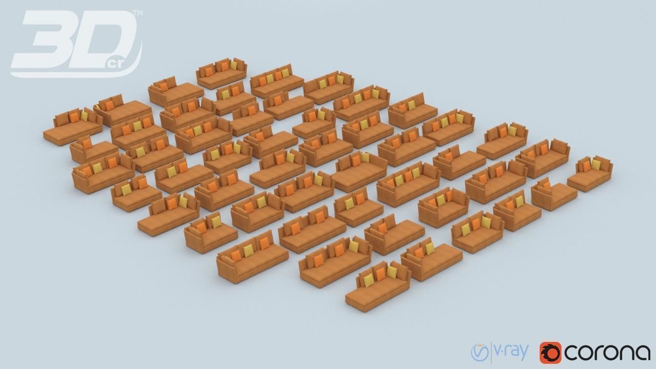 Jonna Sofa Modular Set 3D model_3