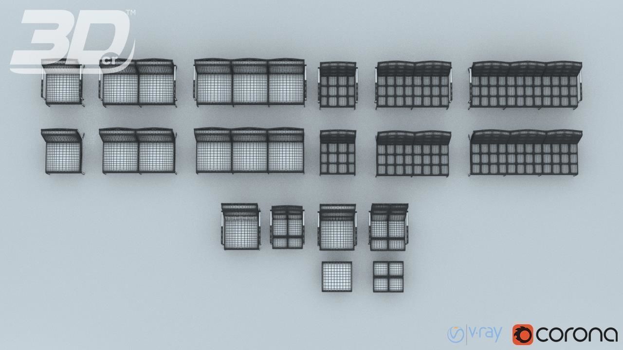 Henndar Set modern living room furniture 3D model_14