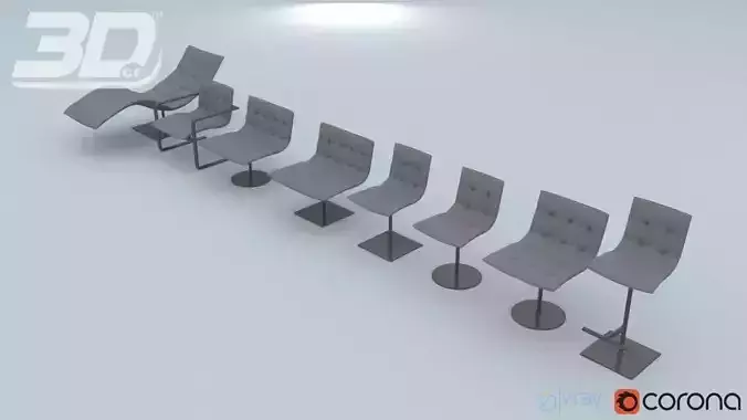 Gunnar Chair Set 3D model