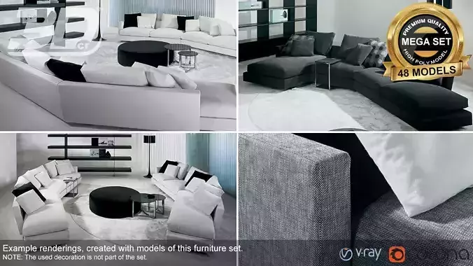 Antia Sofa Modular Set 3D model