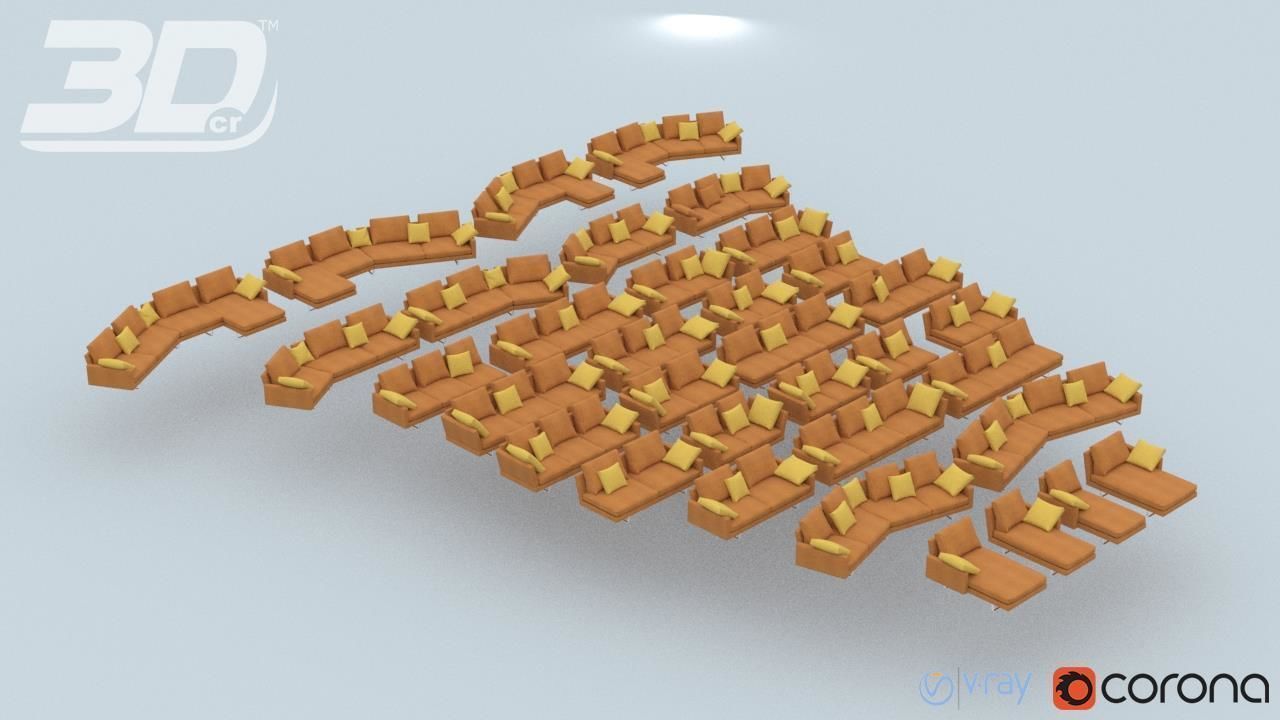 Amber Sofa Modular Set 3D model_3